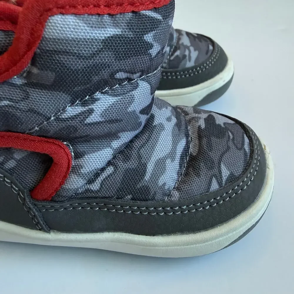 Stride Rite Baby Surprize Aster Boots Winter Red Grey Camo Baby 4